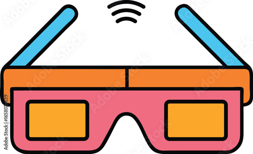 Flat vector smart glasses icon wearable augmented reality colorful Vector illustration