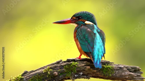 White throated or breasted kingfisher bird portrait in natural green background during winter season at keoladeo national park or bharatpur bird sanctuary rajasthan india - halcyon smyrnensis