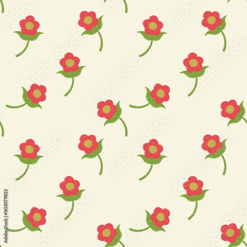 Wallpaper Mural seamless pattern with roses 3453 Torontodigital.ca
