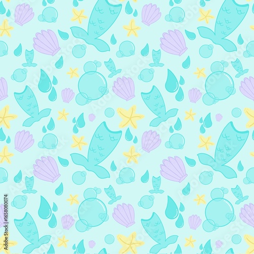 seamless pattern with mermaid 9292
