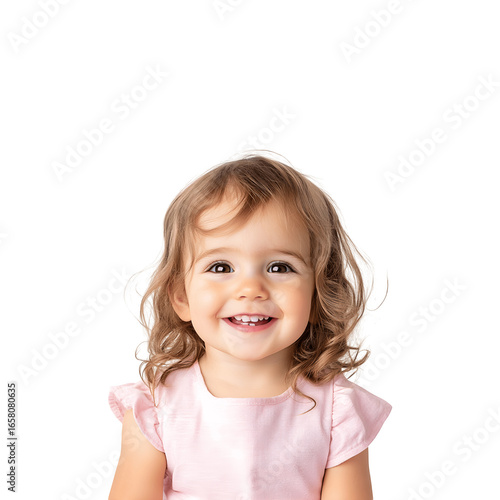 Adorable happy baby girl smiling with joy