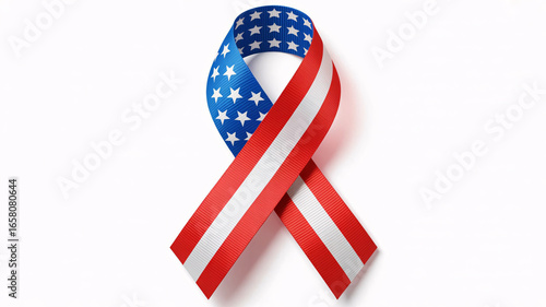 Show your patriotic support with this beautiful American flag ribbon for Memorial or Veterans Day
