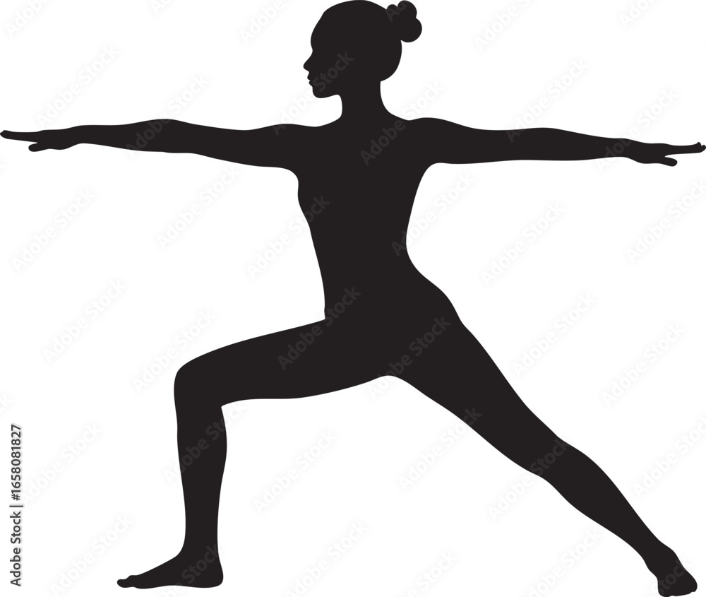 Fototapeta premium Fitness and yoga silhouette of woman vector icon