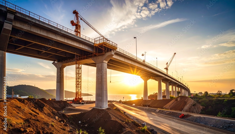 Obraz premium Bridge Construction Progress