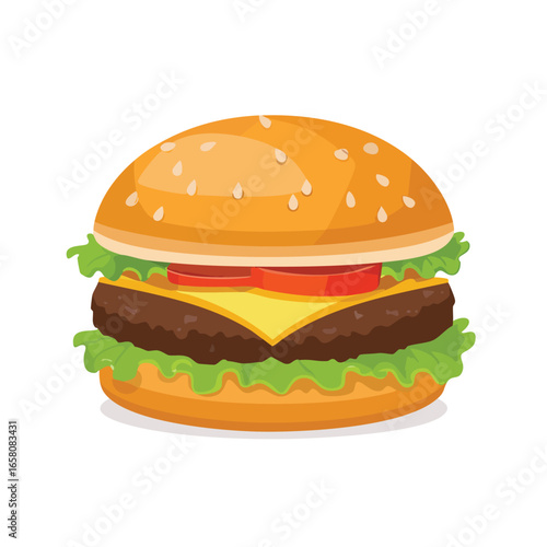 Cheeseburger with Extra Beef Patty and Cheese - AI Generated