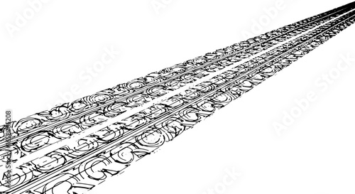 Dynamic tire track textures create a sense of speed and adventure for automotive designs and marketing materials