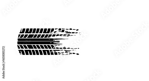 Dynamic tire track print design for automotive advertising and racing themes, great for posters and apparel