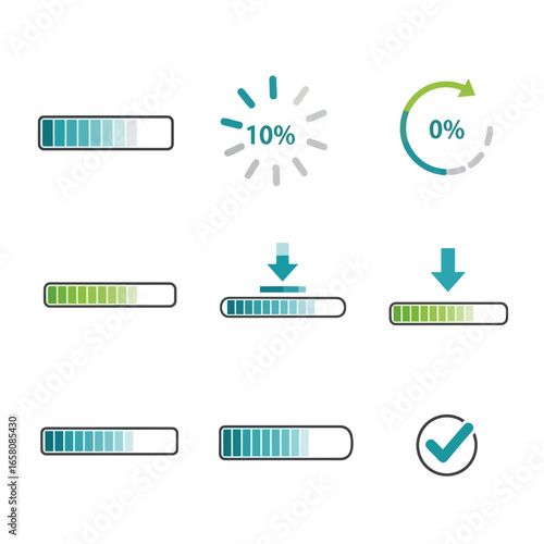 elements Loading process icons set.  vector