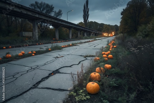 Halloween backdrop featuring a silhouetted pumpkin