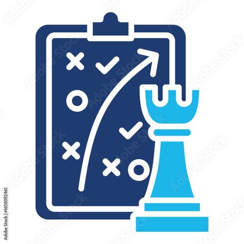 Tactical Icon In Blue Monochrome Flat Design, Vector Illustration