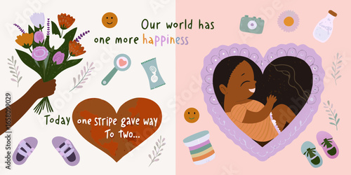 Celebrating the Arrival of Twins A Heartwarming Illustration of New Life