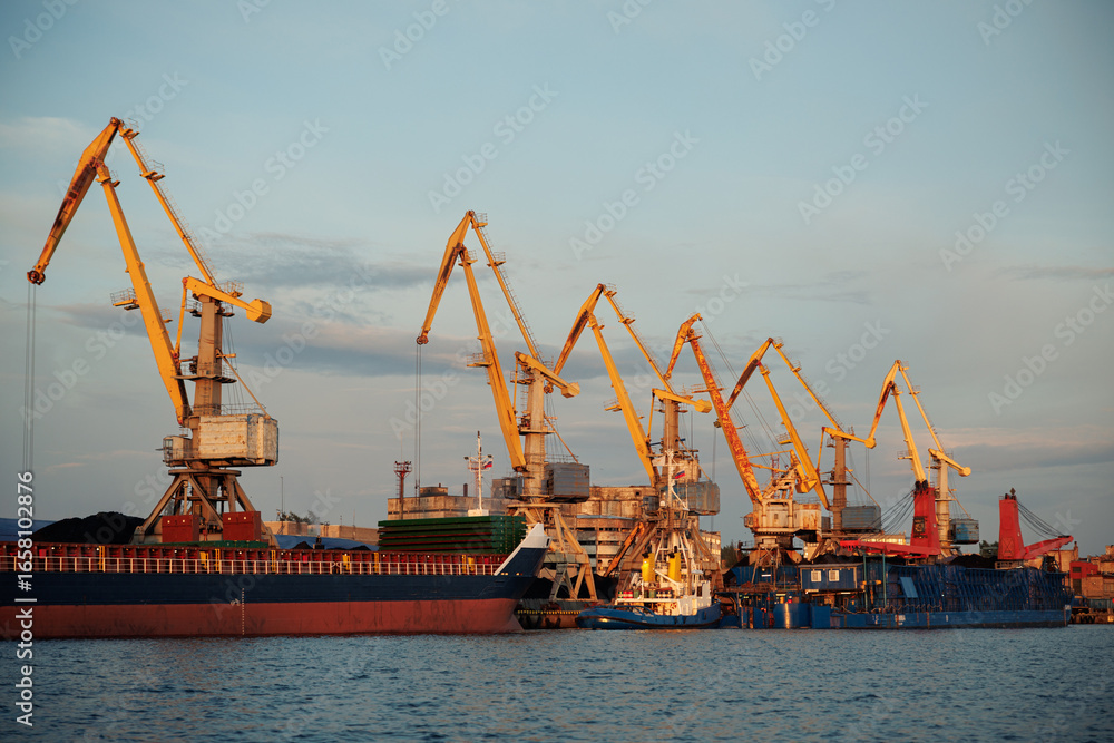 Obraz premium cranes in port