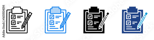 Checklist icon set multiple style collection