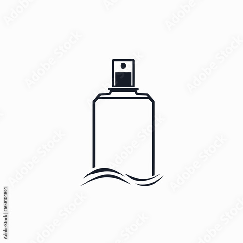 Glass bottle of luxury blue perfume isolated on white