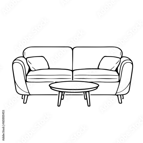 Black luxury leather sofa and armchair isolated on a white background for interior design