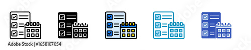 Calendar Tasks  Icon Set Multiple Style Collection
