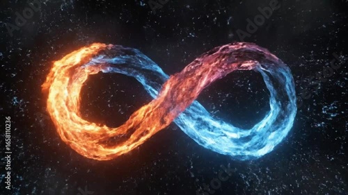 abstract fire water infinity loop dynamic concept