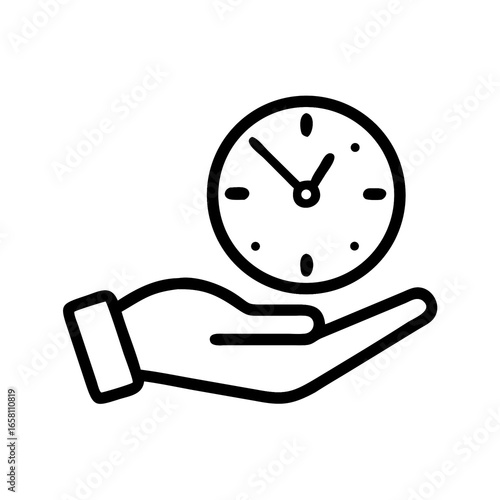 Minimalist flat design icon representing time and schedule transparent background