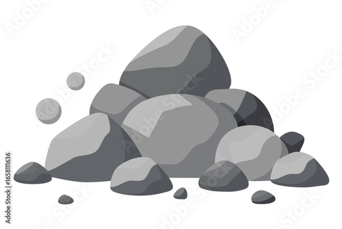 Pile of smooth gray rocks and pebbles