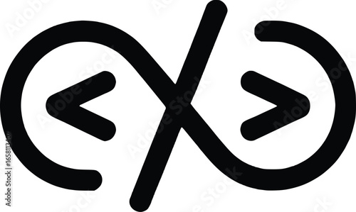 Abstract infinity symbol with code brackets