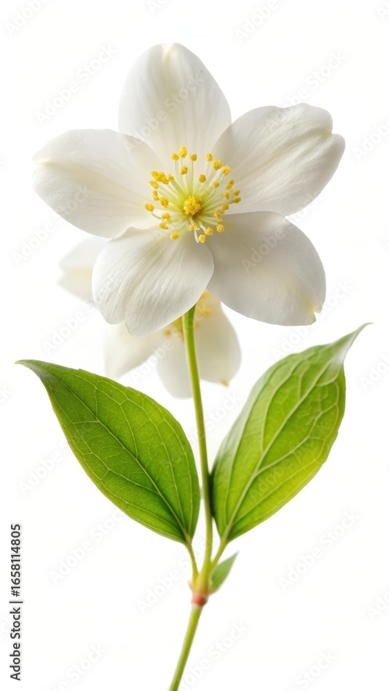 Obraz premium Delicate jasmine flower blooms on a pure white background