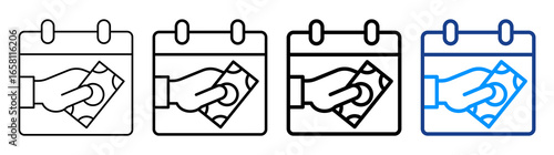 Payday Icon Multiple Outline Collection Set