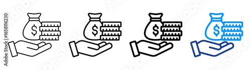Allowance Icon Multiple Outline Collection Set