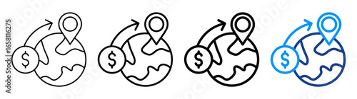 Remittance Icon Multiple Outline Collection Set