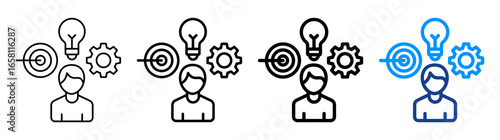 User Activity Icon Multiple Outline Collection Set