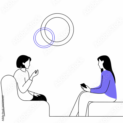 Illustration of two women in therapy session