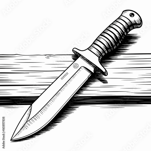 hunting knife on white background