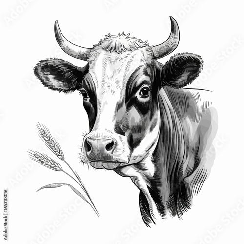 black and white cow