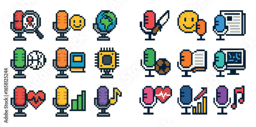 Pixel Podcast Icons