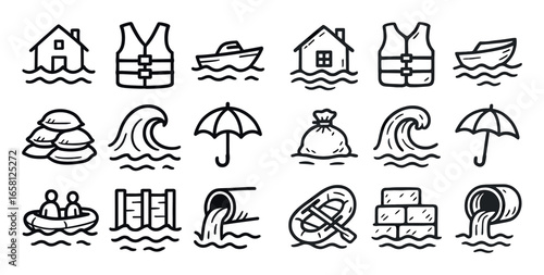 Flood Disaster Icons