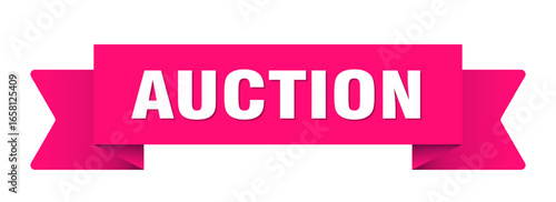 auction ribbon isolated on transparent background. auction ribbon