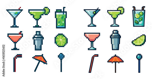Colorful Cocktail Icons