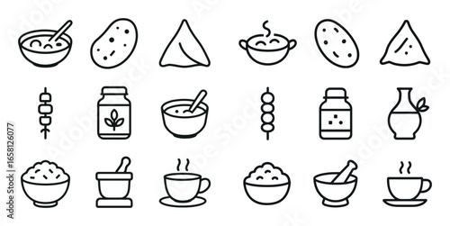 Minimal Indian Cuisine Icons