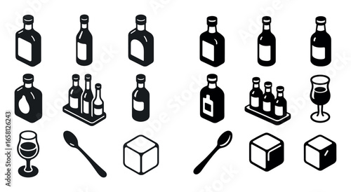 Isometric Liqueur Icons