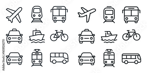 Minimalist Transport Icons