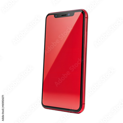 Radiant Red Screen Smartphone: Stylish Device for Modern Users