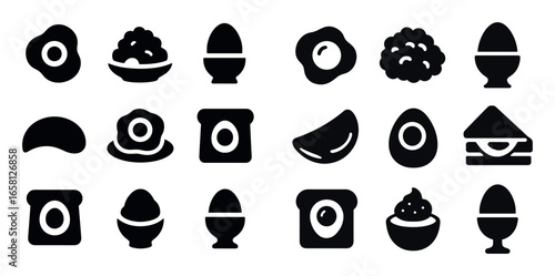 Eggs Breakfast Icons Grid