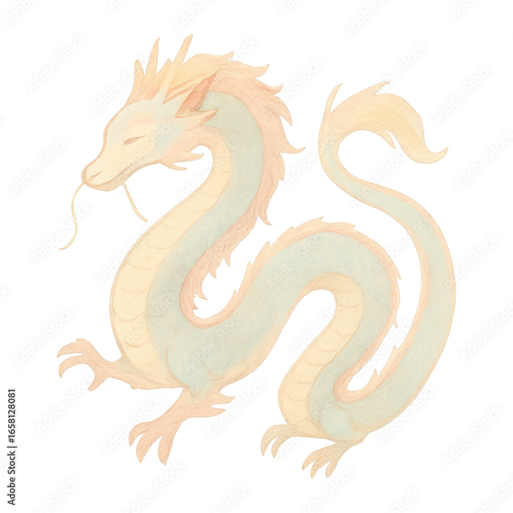 Fototapeta premium PNG Elegant mythical dragon illustration.