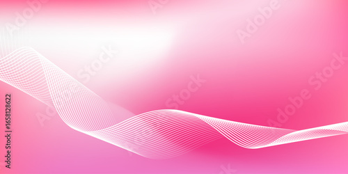 Abstract pink gradient background with shining lines waves. Minimalist background for banner, poster, cover, brochure, flyer, website