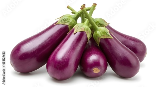 Wallpaper Mural Fresh Eggplant Isolated on White Background – Premium Vegetable Photography Torontodigital.ca