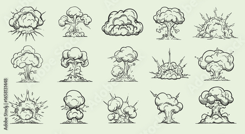 Dynamic hand-drawn explosion collection for creative projects