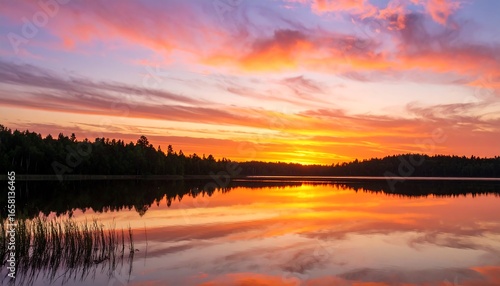 Wallpaper Mural Sunrise over a calm lake (1) Torontodigital.ca
