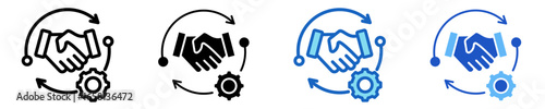 Partnership Model  Icon Set Multiple Style Collection
