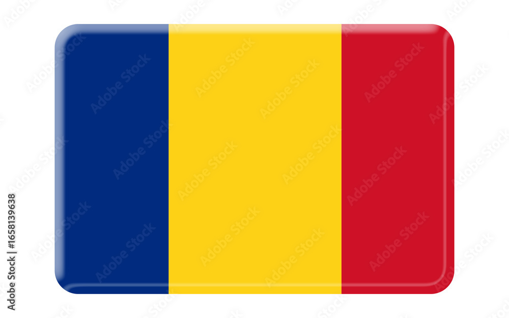 Fototapeta premium 3D Romania Flag Icon | Romanian Country Flag