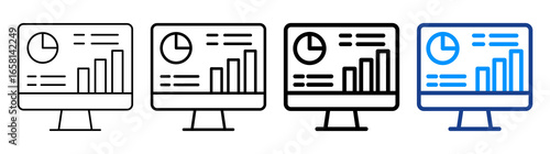 Web Statistics Icon Different Style Outline Collection Set