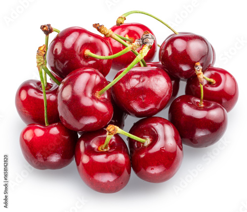 Wallpaper Mural Handful of sweet red cherries isolated on white background. File contains clipping paths. Torontodigital.ca